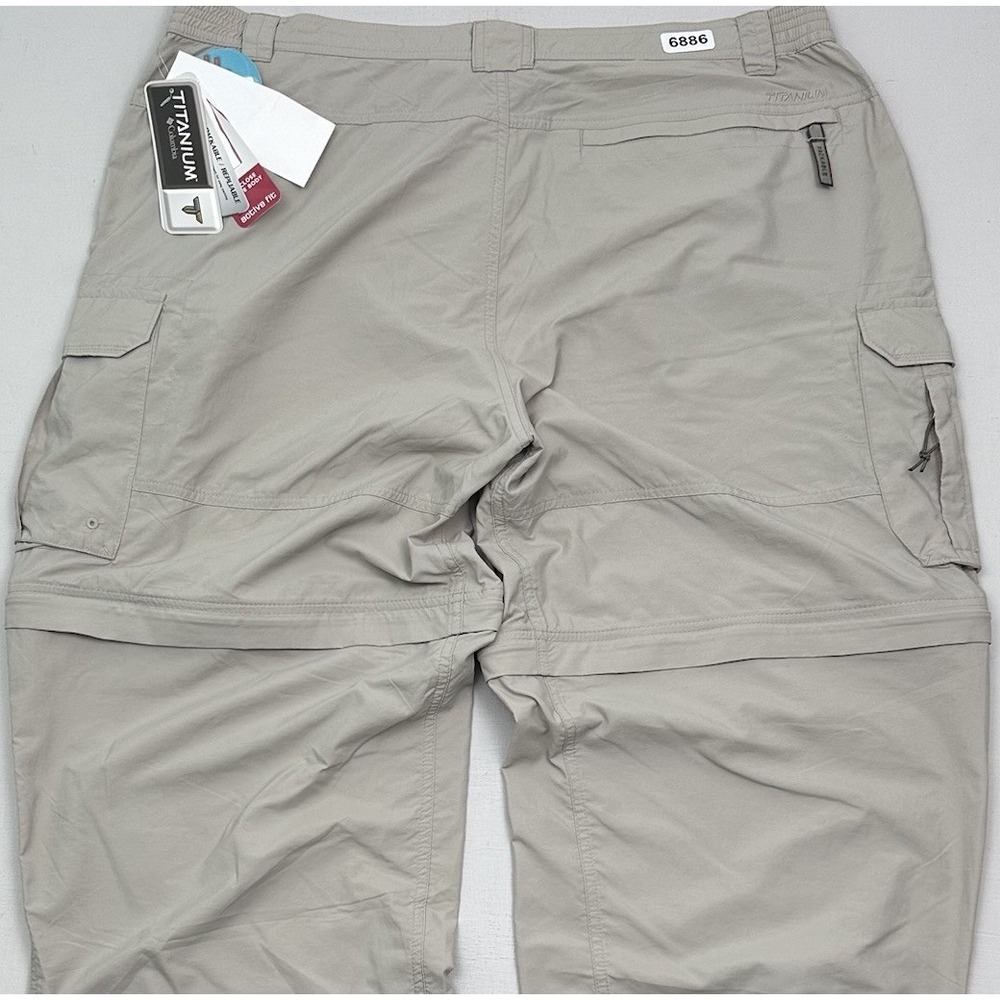 Columbia Titanium Challenger Convertible Pants Mens XLx30 Fossil Beige TM8287